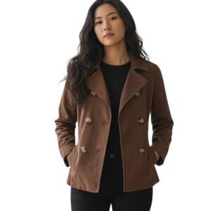 OLD NAVY BROWN DOUBLE-BREASTED COAT SZ.M EUC.